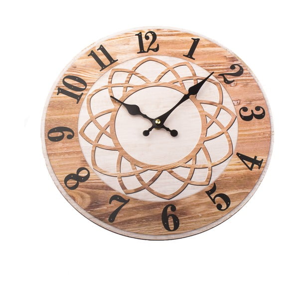 Dřevěné nástěnné hodiny Dakls, ø 34 cm