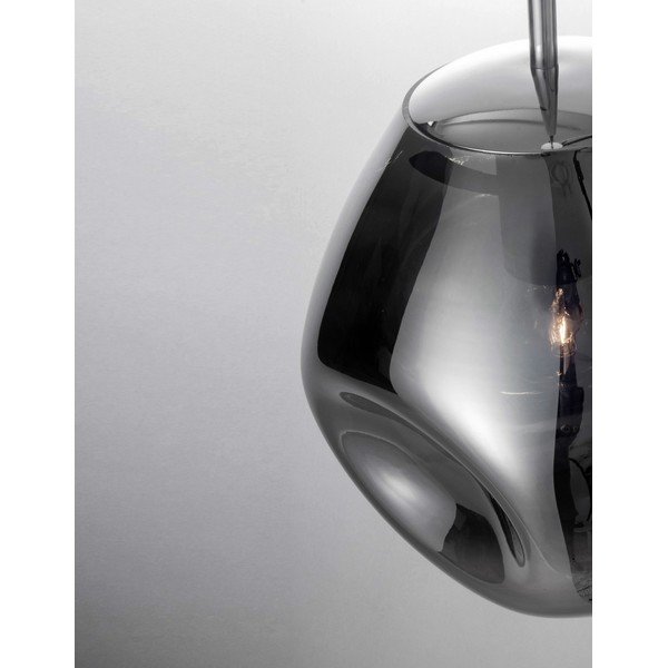 Läikiv hõbedane klaasist ripplamp, läbimõõduga 25 cm Lava - Nova Luce-image-1