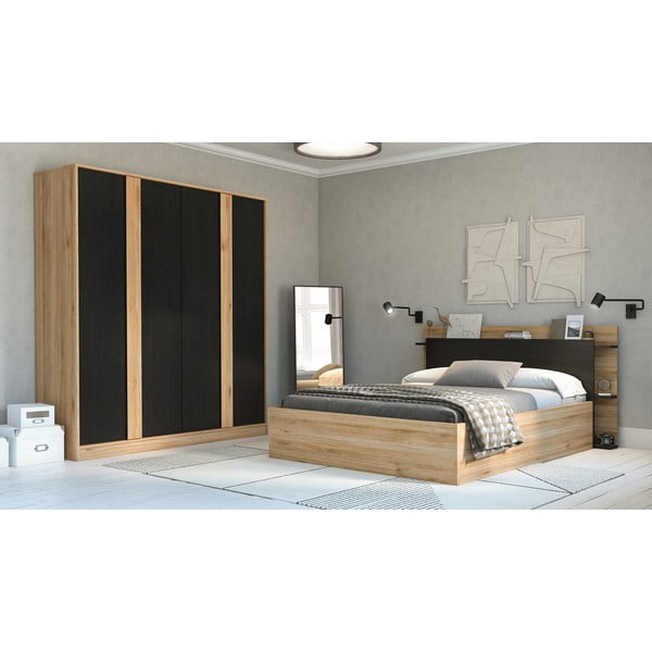 Must tammespoonist riidekapp 180x197,5x53 cm Dennis - Marckeric-image-1