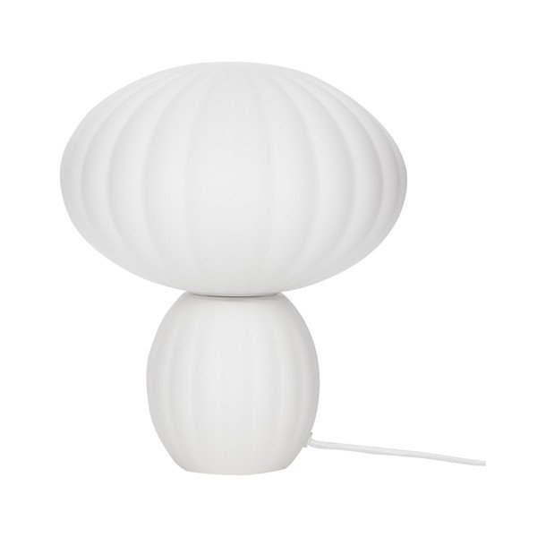 Valge klaasist laualamp (kõrgus 28 cm) Kumu - Hübsch