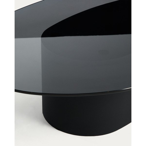 Must kohvilaud klaasist pealispinnaga 81x140 cm Olir - Kave Home-image-4