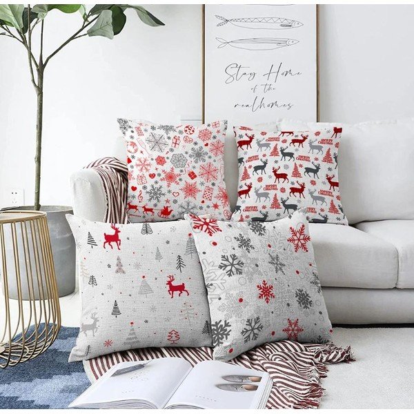 Padjapüürid jõulumotiiviga 43x43 cm komplektis 4 tk Meryy Christmas - Mila Home
