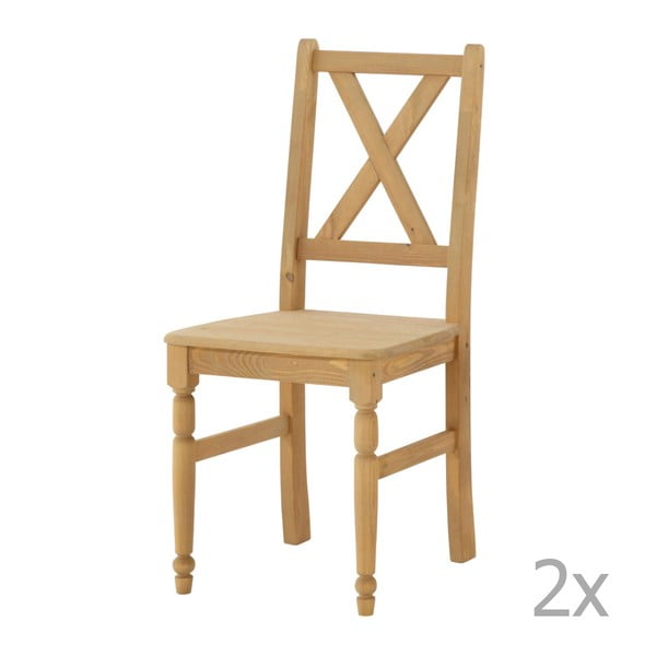 Sada 2 jídelních židlí z masivního dřeva 13Casa Charlotte