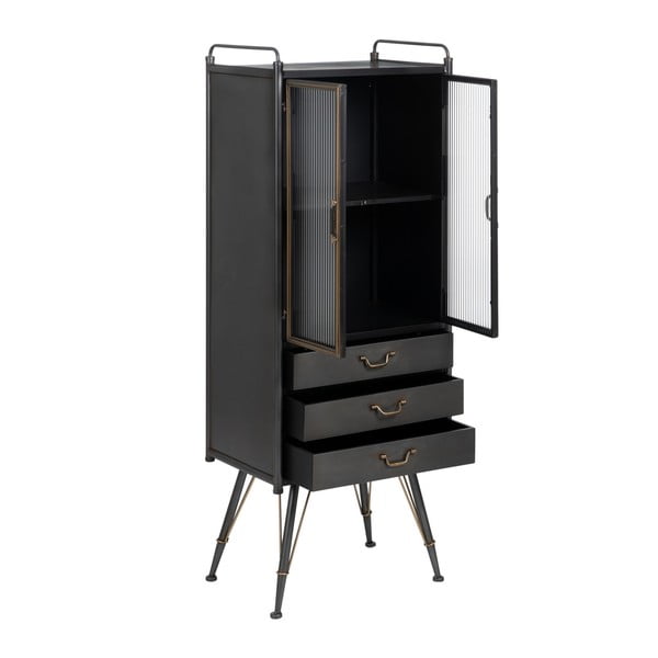 Must metallist vitriinkapp 58x150 cm Brick - Ixia-image-2