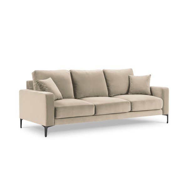 Beež sametist diivan 220 cm Harmony – Kooko Home-image-2