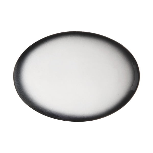Must-valge keraamiline ovaalne taldrik Caviar, 30 x 22 cm - Maxwell & Williams