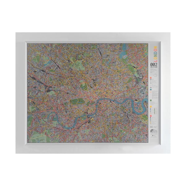 Mapa Londýna v průhledném pouzdru The Future Mapping Company London Street Map, 130 x 100 cm