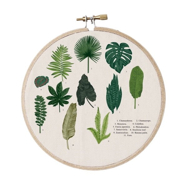Seinakaunistus Stitch Hoop Leafes Index, ⌀ 27 cm Leaves Index - Surdic