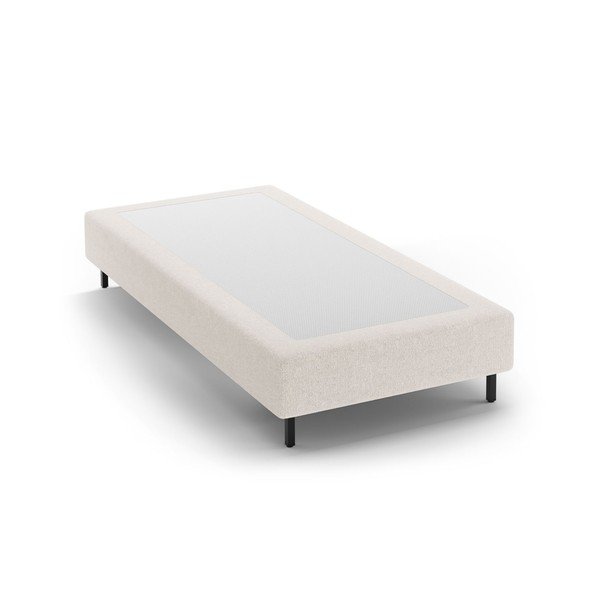 Kreem polsterdatud üheinimesevoodi ilma peatsita 90x200 cm Whale - Micadoni