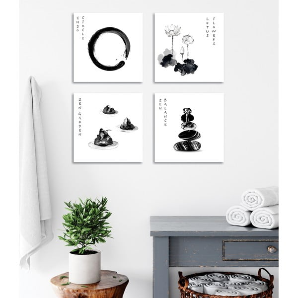 Maalid 4 tk komplektis 30x30 cm Japanese Zen - Wallity-image-3