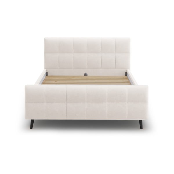 Beeži värvi kaheinimesevoodi koos riiuliga 180x200 cm Gigi - Micadoni Home-image-1