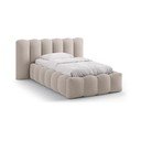 Helepruun polsterdatud üheinimesevoodi koos panipaiga ja voodipõhjaga 90x200 cm Lupine - Micadoni