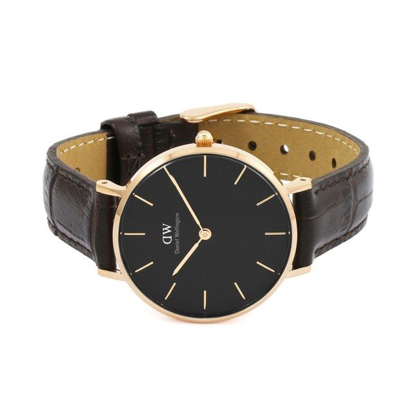 Dámské hodinky s koženým řemínkem a detaily růžovozlaté barvy Daniel Wellington Petite York, ⌀ 32 mm-image-2