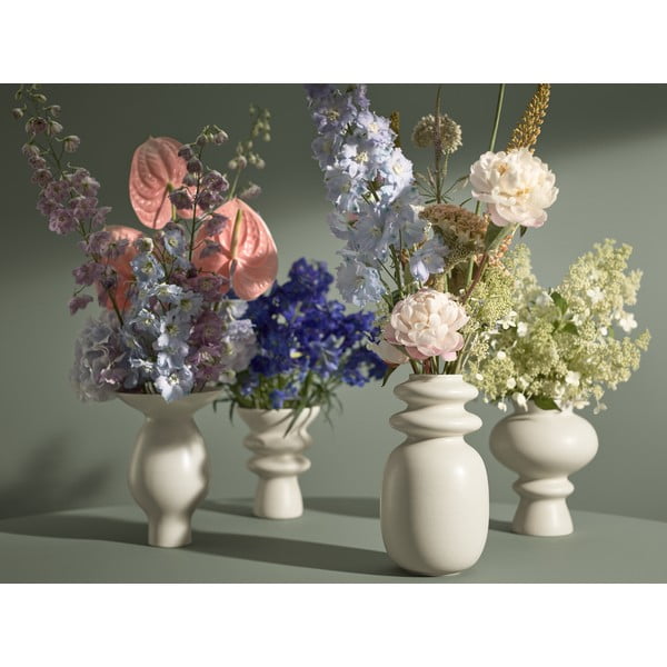 Kreemjas valge keraamiline vaas Kontur, kõrgus 29 cm - Kähler Design-image-1