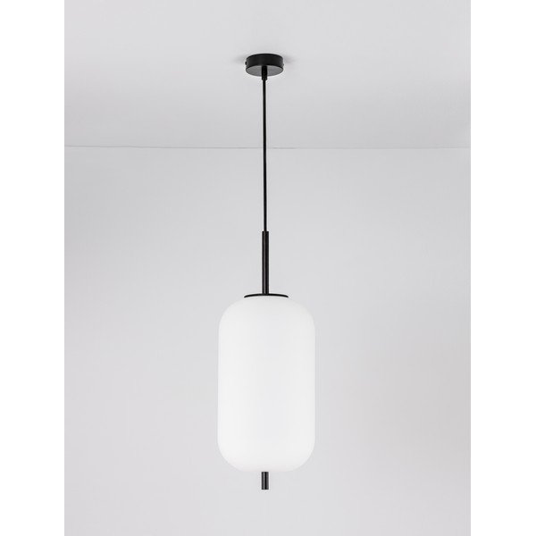 Valge/must klaasist ripplamp ø 22 cm Lato - Nova Luce-image-3