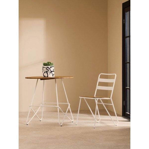 Valge/naturaalse jalakapuidust söögitool District - Premier Housewares-image-1