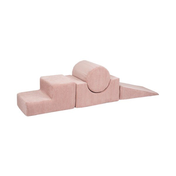 Roosa velvetist-vahtplastist mänguväljak 45x170x30 cm Montessori - Meowbaby