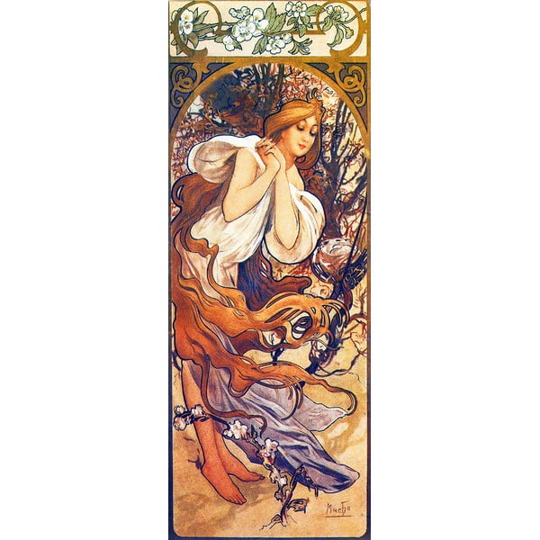 Maali reproduktsioon 30x80 cm Alfons Mucha - Spring - Fedkolor