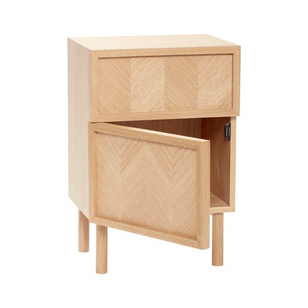 Tammepuidust öökapp naturaalses värvitoonis Herringbone - Hübsch-image-4