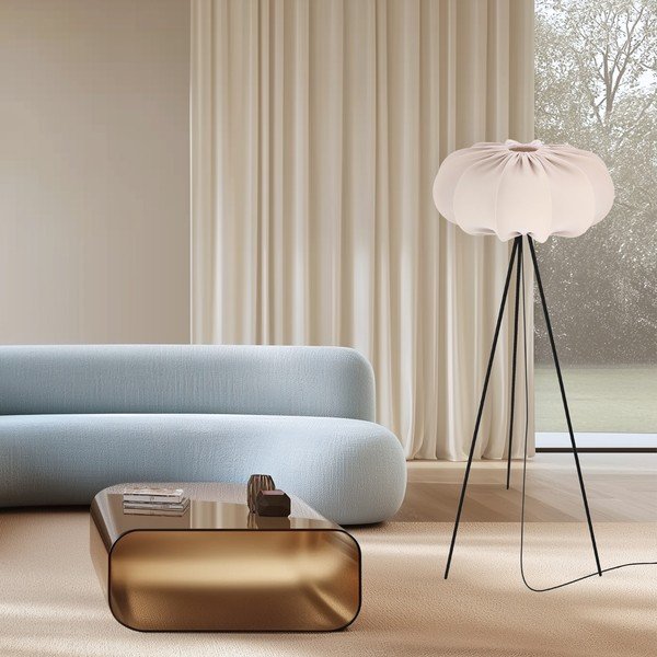 Beež põrandavalgusti tekstiilist varjuga (kõrgus 147 cm) Cafee - Candellux Lighting-image-1