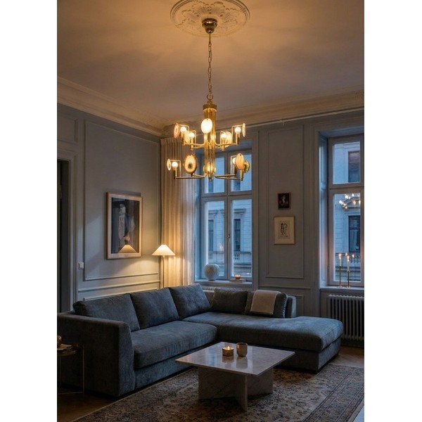 Metallist ripplamp kuldses värvitoonis Glamour - Premier Housewares-image-1