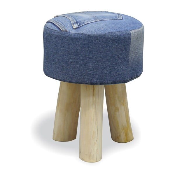 Stolička z teakového dřeva Bluebone Denim, 31 x 40 cm