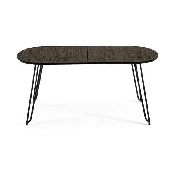 Tumepruun pikendatav tuhapuidu dekooriga söögilaud 100x170 cm Norfort – Kave Home-image-3