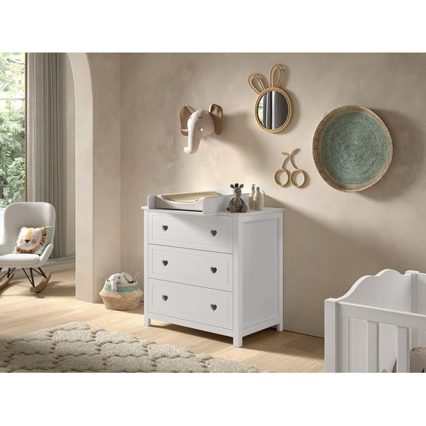 Valge laste kummut 90x103x73 cm Amori - Vipack-image-1