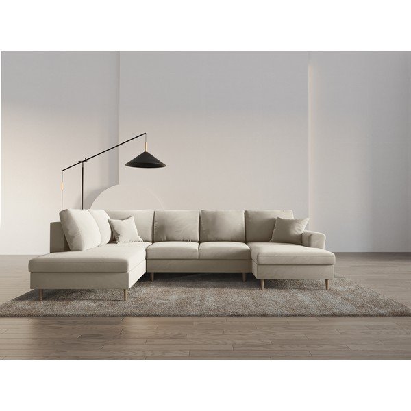 Beež sametist panipaigaga nurgadiivanvoodi (vasak nurk/"U"-kujuline) Kyoto - Cosmopolitan Design-image-2