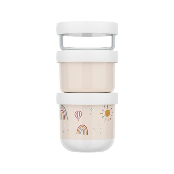Beežid plastmassist laste suupistekarbid 3-osalise komplektiga Sunshine & Rainbow - Mepal-image-3