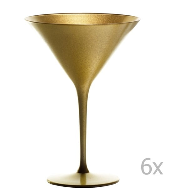Sada 6 zlatých sklenic na koktejly Stölzle Lausitz Olympic Cocktail, 240 ml