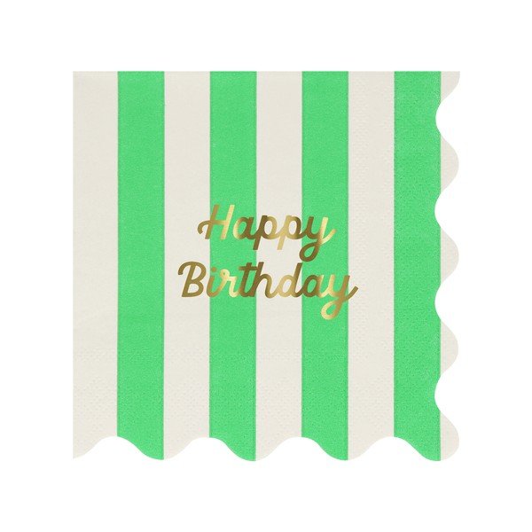 Paberist salvrätikud 16 tk komplektis Happy Birthday - Meri Meri-image-4