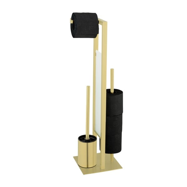 Kuldne WC-paberi hoidja roostevabast terasest harjaga Rivalta - Wenko-image-1
