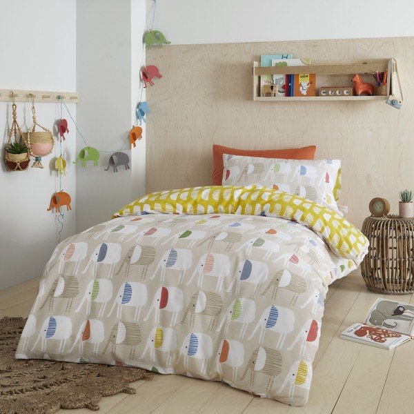 Puuvillane beebivoodipesu 200x135 cm Minbu Elephant - Pineapple Elephant-image-1