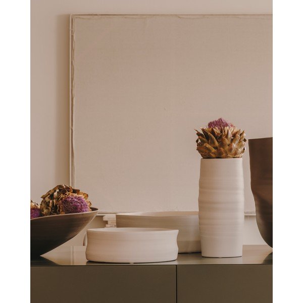 Valge keraamiline vaas Macae - Kave Home-image-1