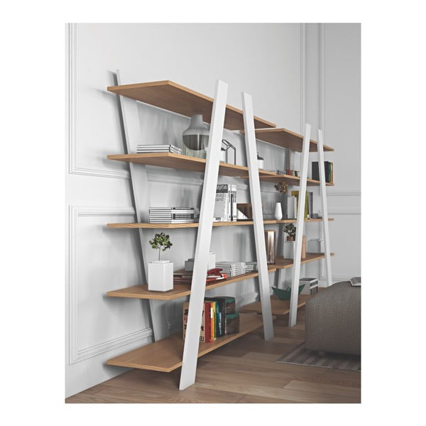 Valge tamme raamaturiiul 156x160 cm Wind - TemaHome-image-4