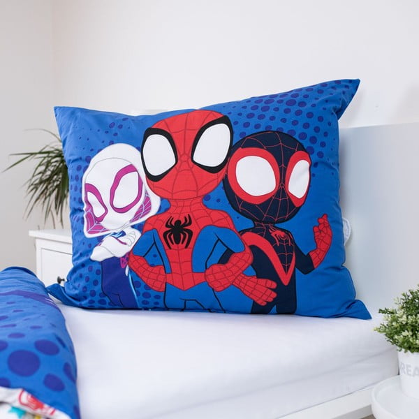 Sinine puuvillane laste üheinimese voodipesukomplekt 140x200 cm Spidey – Jerry Fabrics-image-3