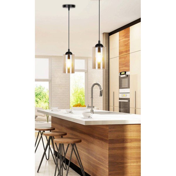 Must rippvalgusti klaasist lambivarjundiga ø 10 cm Bistro - Candellux Lighting-image-1