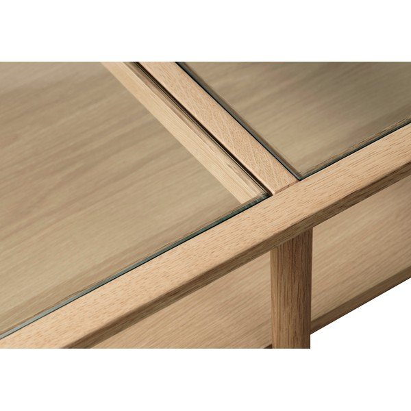 Klaaspinnaga puiduvärvi diivanilaud 41x60 cm Elba - Unique Furniture-image-4