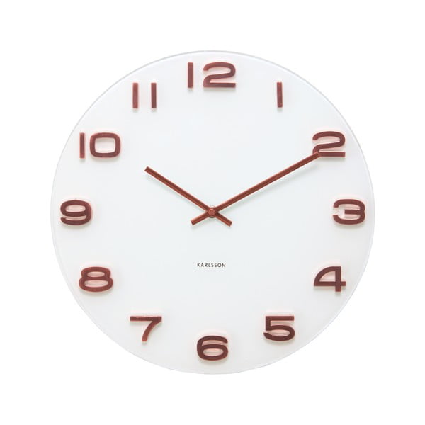 Bílé hodiny Present Time Vintage Numbers