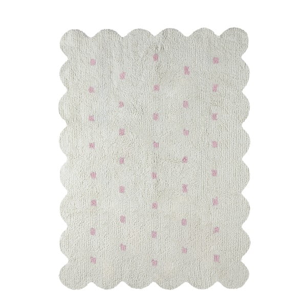 Bílorůžový oboustranný bavlněný ručně vyráběný koberec Lorena Canals Biscuit, 120 x 160 cm