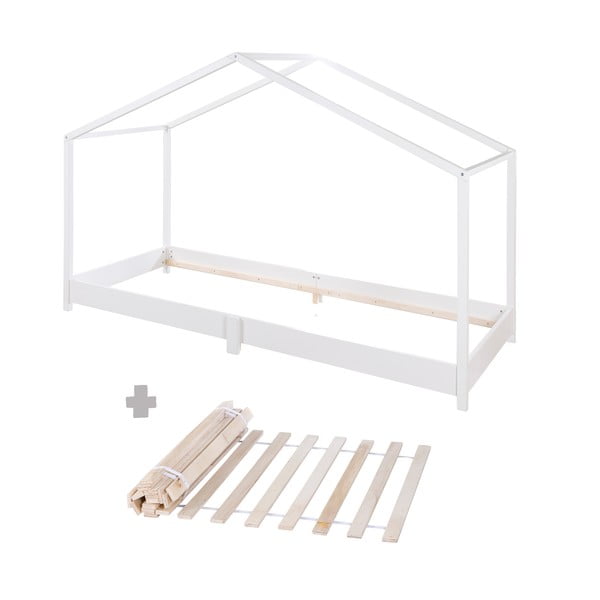 Valge majakujuline lastevoodi 90x200 cm Montessori - Roba-image-4