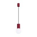 Burgundiapunane rippvalgusti klaasist varjuga ø 12 cm Orbital - Sollux