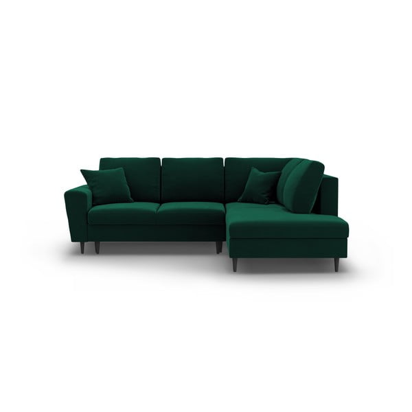 Roheline sametist panipaigaga nurgadiivanvoodi (parem nurk/"L"-kujuline) Kyoto - Cosmopolitan Design