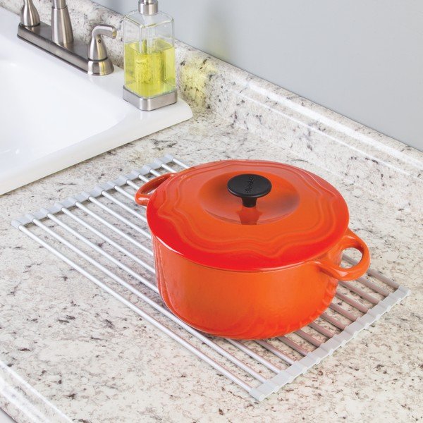 Hõbedane metall valamu äravooluvõrk  47x28 cm Metro – iDesign-image-4