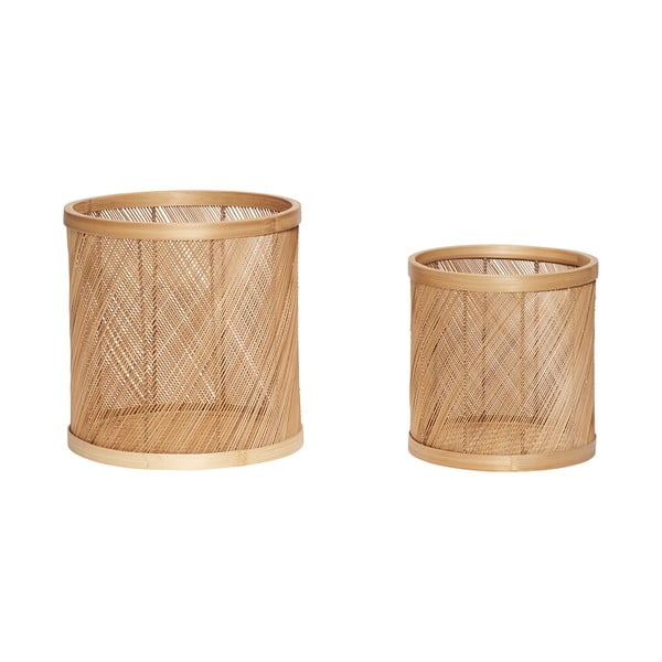 Sada 2 úložných bambusových košíků Hübsch Crismo