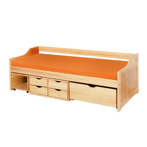 Dřevěná jednolůžková postel s úložným prostorem 13Casa Tetris, 90 x 200 cm