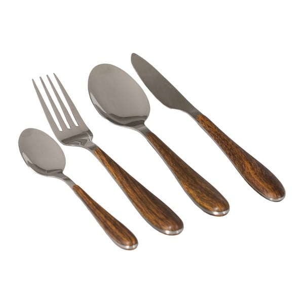 Pruunid-hõbedased roostevabast terasest söögiriistad 24 tk - Ixia-image-2