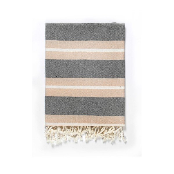 Béžovo-šedá osuška s příměsí bavlny Kate Louise Cotton Collection Line Beige Grey, 100 x 180 cm-image-3