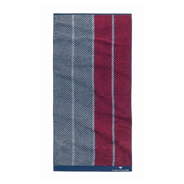 Ručník Tom Tailor Stripes Red, 90x200 cm